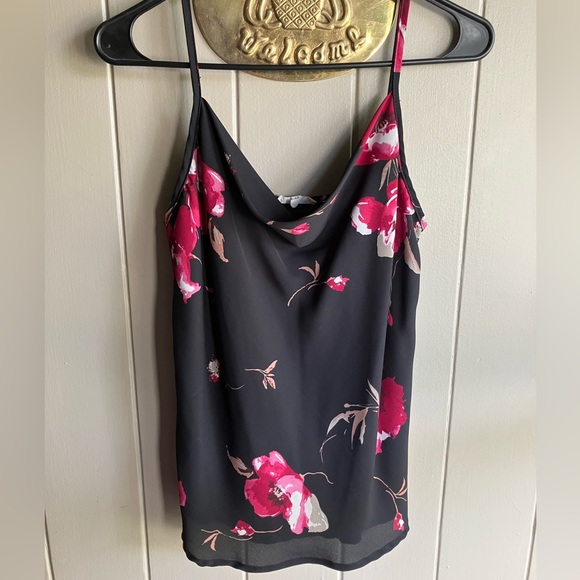 Maurices Tops - Black and red flower spaghetti tank top